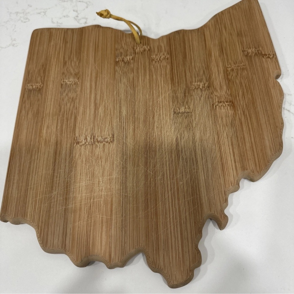 Totally Bamboo State Of Ohio Shaped Serving and Cutting Board Charcuterie Board